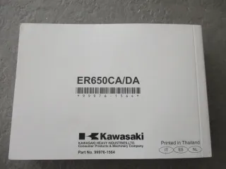Kawasaki ER-6N ABS ER650CA/DA ET 99976-1564 Manuel del Propietario Benutzerhandbuch - Bild 3