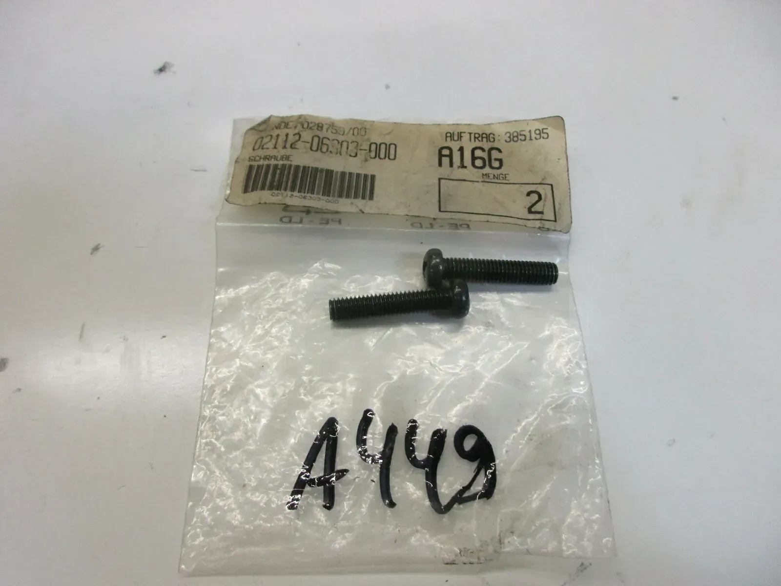 A449. Suzuki TS 185 AJ 50 Schraube Rahmen Verkleidung M6 x30 Bolzen 02112-06303 - Bild 1