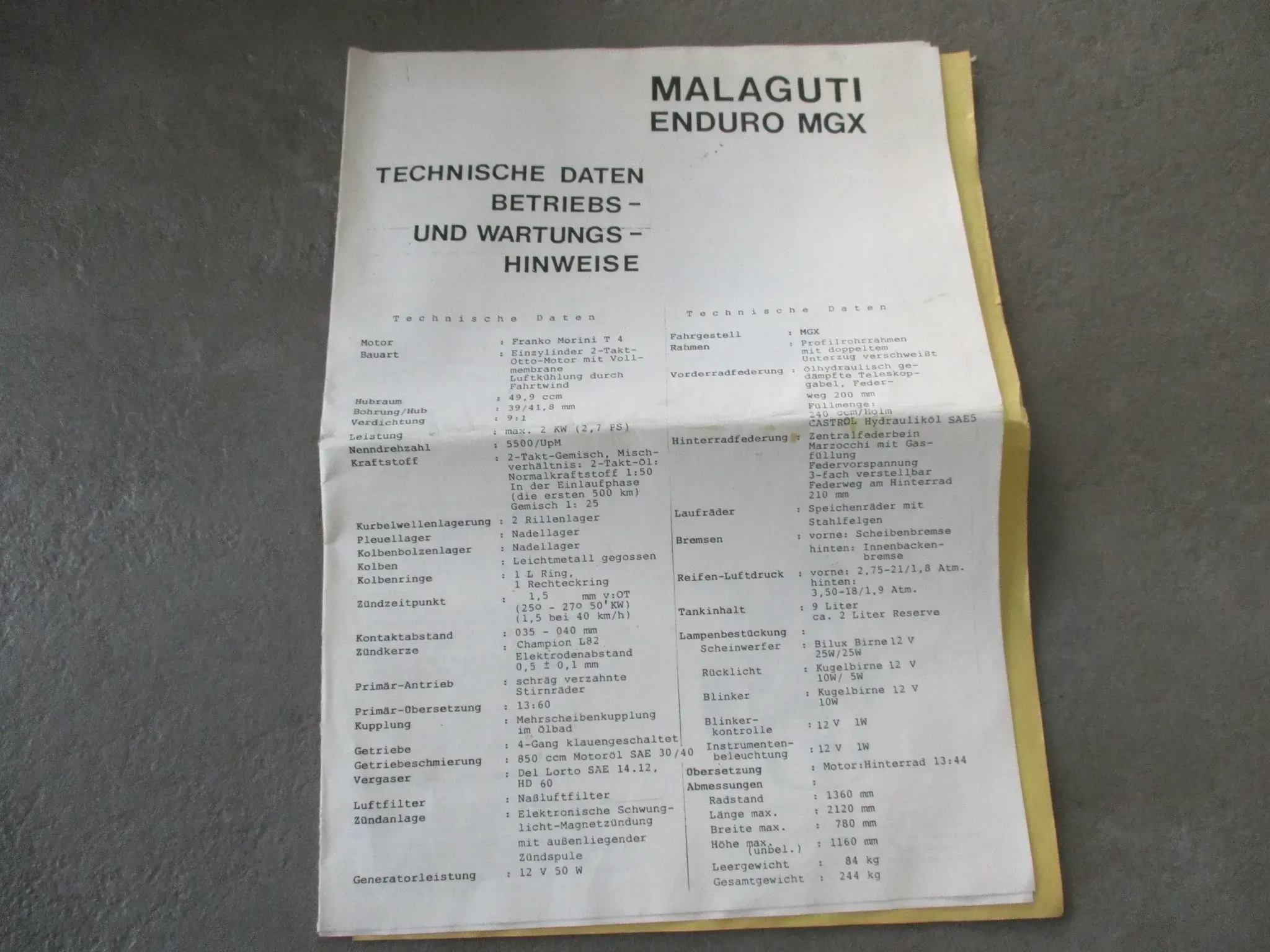 Malaguti Enduro MGX 50 Bordbuch Handbuch  Bedienungsanleitung Informationsbuch - Bild 1