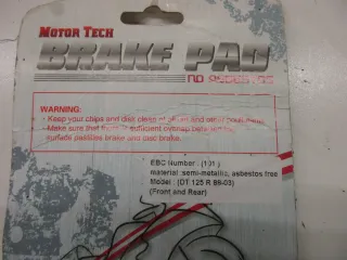 X582 Yamaha DT 125 R Bremsbelag vorne Bremssattel Bremse Motor Tech - Bild 4