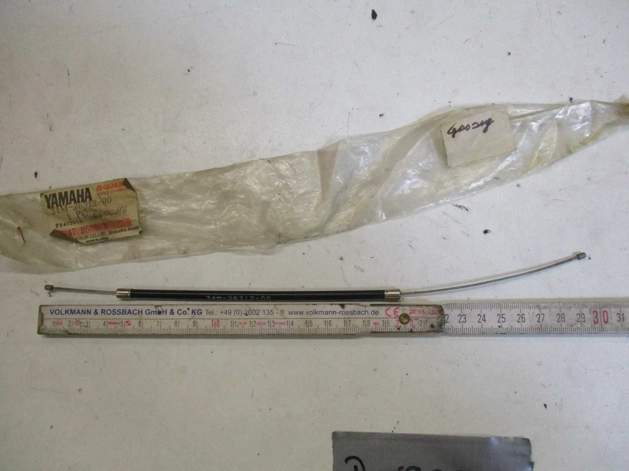 D1992 Yamaha FZR 600 Genesis ET 34M-26312-00 Seilzug 2 Gaszug Bowdenzug throttle - Bild 1