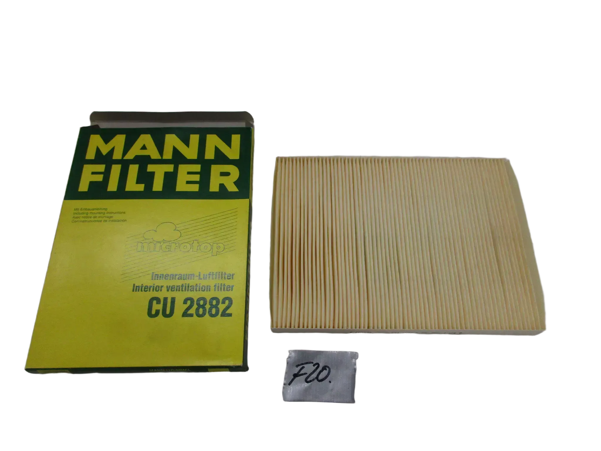 F20 Mann Audi A3 TT Ersatzfilter CU2882 Innenraumfilter - Bild 1
