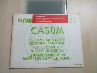 Yamaha CA 50 M Handbuch Wartungsanleitung Ergänzung Fahrerhandbuch 30A-28197-80 - Bild 1