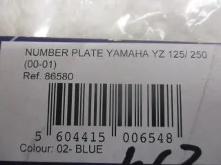 K63 Yamaha YZ 125_250 Startnummernschild Verkleidung Lenker vorne - Bild 2