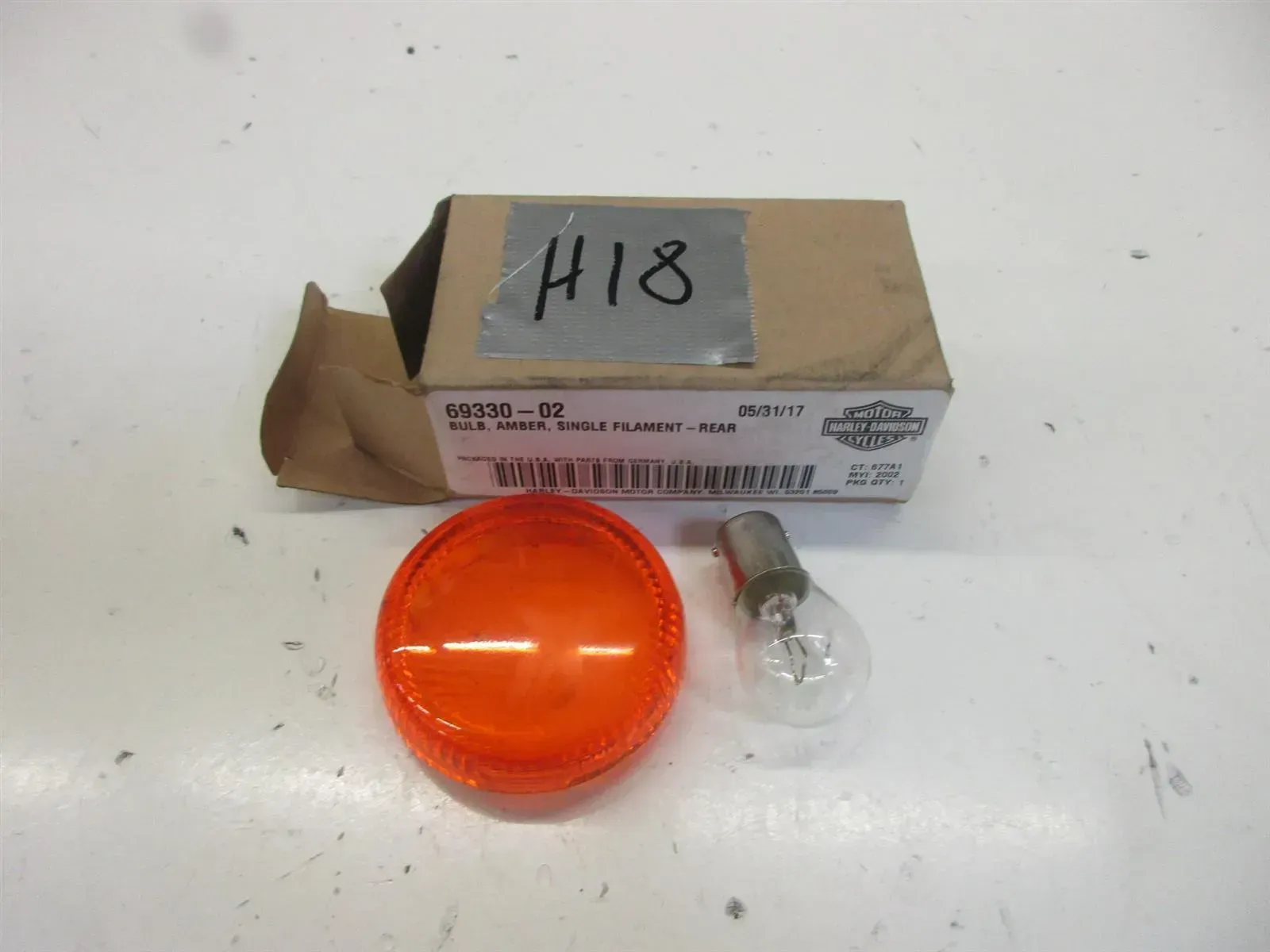 Blinkerglas Ersatzglas Ersatzbirne H18. Harley Davidson Dyna Blinker 69330-02 - Bild 1