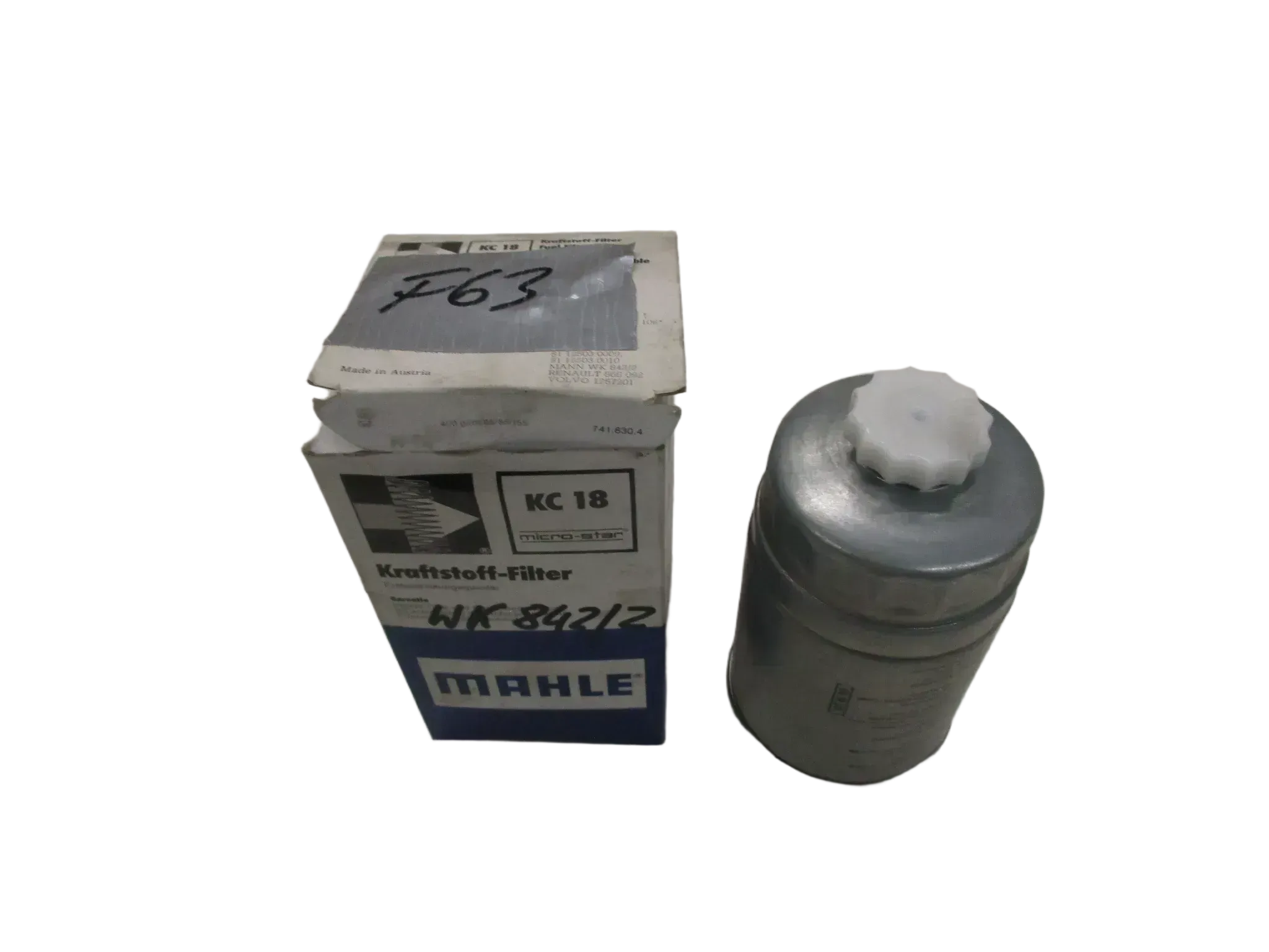 F63 Mahle VW Audi Dieselfilter KC 18 Motor Kraftstofffilter Motor - Bild 1