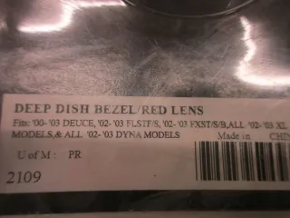 Deep Dish Bezel Red Blinker C23. Harley Davidson FXST Dyna Lens Ersatzglas - Bild 4
