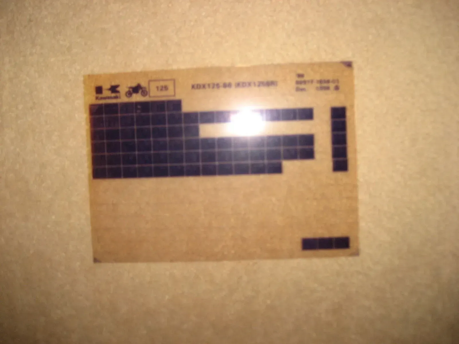 KAWASAKI KDX 125 - B6, ERSATZTEILKATALOG, MICROFICHE, MICROFILM, MIKROFILM - Bild 1