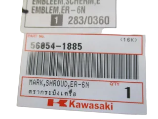 A1828 Schriftzug Kawasaki ER-6N Aufkleber 56054-1885 re od. li - Bild 2