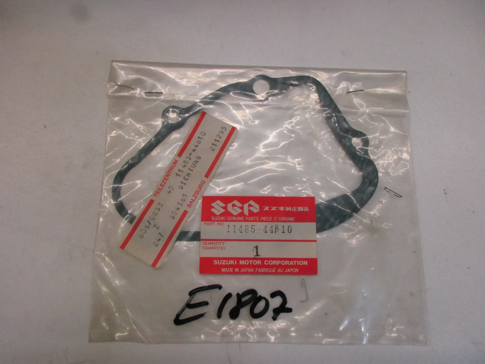 E1807. Suzuki DR 750 S DR 800 SU Dichtung Motordichtung 11485-44B10 Motordeckel Getriebe - Bild 1