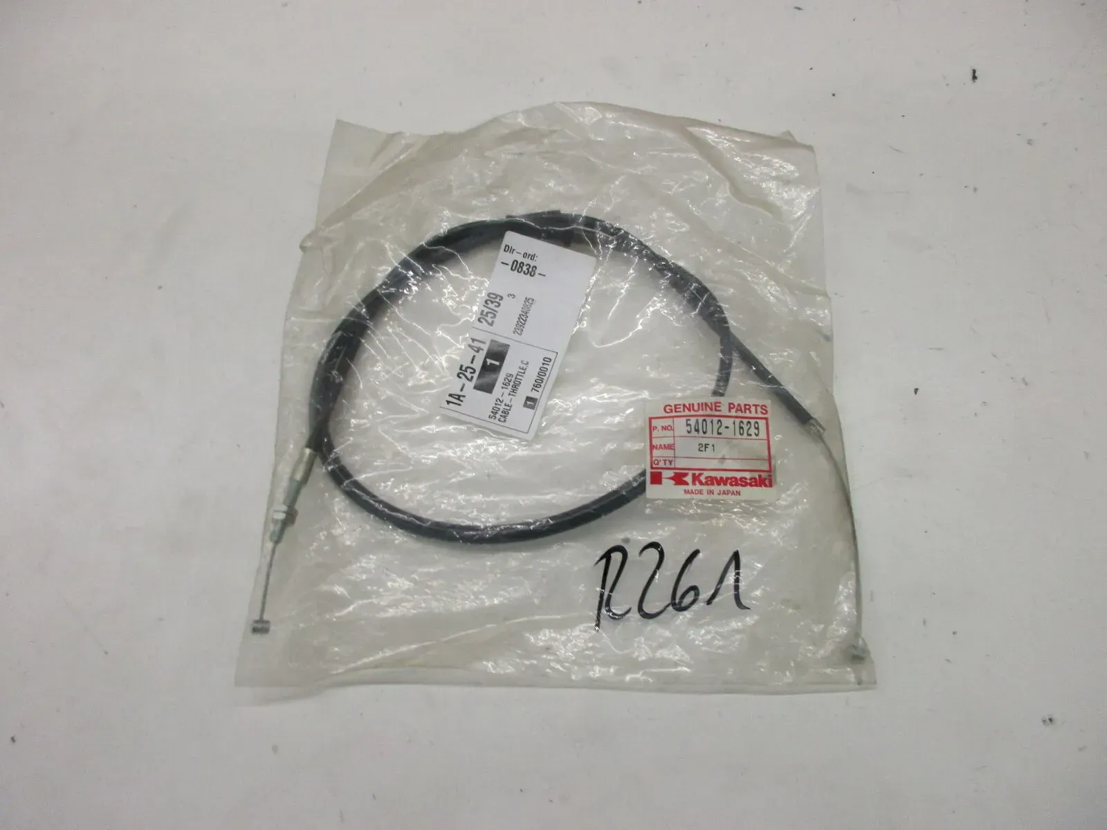 R261. Kawasaki KLE 500 A_B Gaszug schließer Gaszugseil bowdenzug 54012-1629 - Bild 1