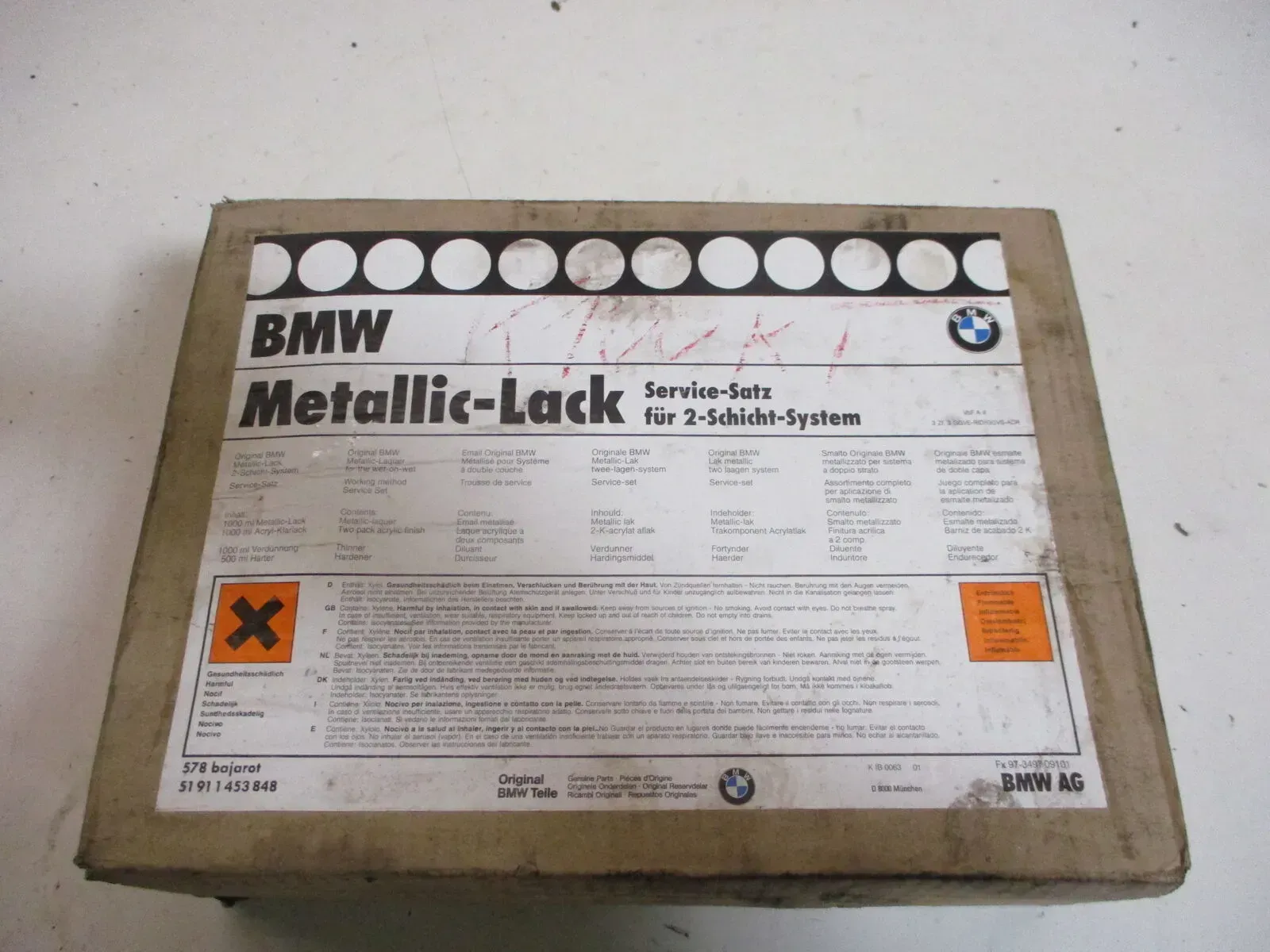 B1849 BMW Schichtlack Mischlack 578 Bajarot Motorradlack Original verpackt colou - Bild 1