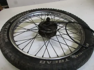 H8. Puch Mofa Felge vorne Vorderrad 1,20 x 16 Zoll Silverseal Speichenfelge Bremstrommel Tachoschnecke - Bild 2
